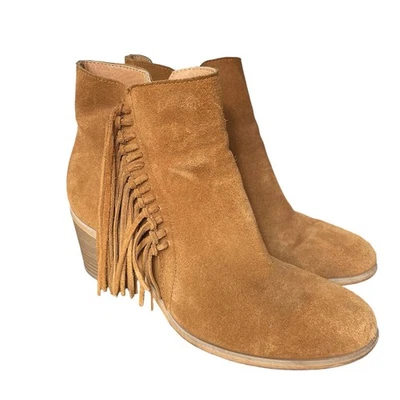 Botas de tornozelo Kenneth Cole Reaction rowdy tamanho 8,5M faroeste cowgirl franja rodeio - Imagem 1 de 4