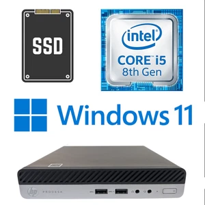 HP Prodesk 400 G4 Mini PC Intel i5-8500T 8/16/32GB 256/500GB/1TB NVME SSD USFF - Afbeelding 1 van 24