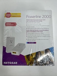 New! Netgear Powerline Adaptor kit, 2000 Mbps, 2 Gigabit Ethernet Port *SEALED* - Picture 1 of 2
