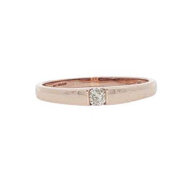 9ct Rose Gold Diamond Band Ring - size Q 1/2 - Image 1 of 3
