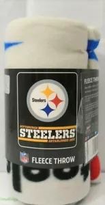 Pittsburgh Steelers Manta Vellón Tiro NFL Diseño Ancho Dividido Estilo NUEVO NUEVO CON ETIQUETAS - Imagen 1 de 3