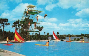 VINTAGE CYPRESS GARDENS FL ROADSIDE POSTCARD AQUARAMIC SWIMMING POOL 071623 S - Picture 1 of 2