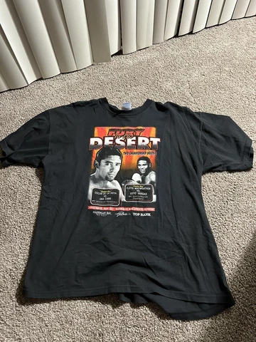 Vintage 2000 Mayweather Oscar De La Hoya Fury In The Desert Boxing Shirt 2XL Cover