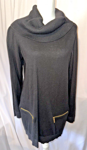 Abito maglione Michael Kors XL zip tasche collo alto maniche lunghe maglia morbida