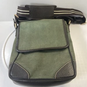 Dunhill Green Denim/Canvas Leather Cross Body Shoulder Bag 10x8 Flap - Picture 1 of 18