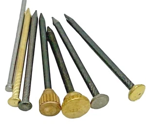 Gehärtete Bildstifte Nägel Hängerahmen Messing Nickel gerändelte Shim blau 25-26 mm - Bild 1 von 9