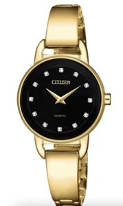 $299 MSRP| Citizen EZ6372-69E Women's Gold Tone SS Bangle Watch - Picture 1 of 4