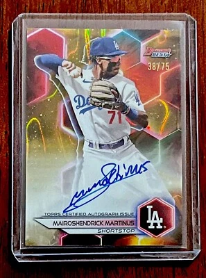 Mairoshendrick Martinus 2023 Bowman's Best Gold Lava Auto /75 LA Dodgers - Image 1 of 2
