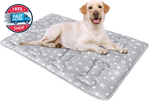 Dog Crate Mat (36" X 23"), Soft Dog Bed Mat with Cute Stars, Personalized Dog C - Picture 1 of 12