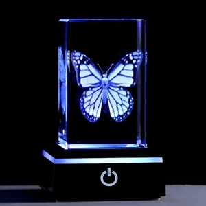 Movdyka 3D Crystal Etched Butterfly Gifts for Women Men Glass Animals Figurin... - Picture 1 of 8