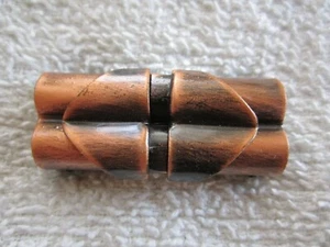 VINTAGE NOS EISEN BURNT COPPER ROPE CORD SPLIT CLASP BUCKLE STRAP CRAFT HARDWARE - Picture 1 of 10