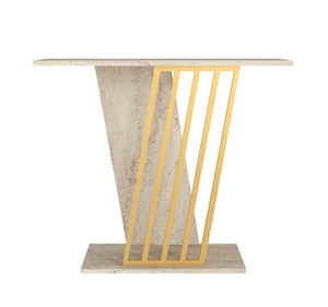 Konsolentisch Beige Granit Optik Tisch Flurtisch Sofatisch Dekotisch - Bild 1 von 8