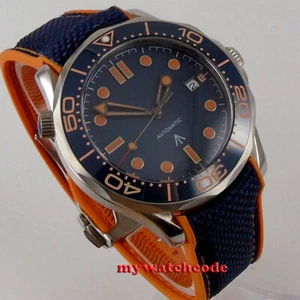 41mm Bliger steril blaues Zifferblatt Saphirglas mechanische Automatik Herrenuhr - Bild 1 von 6