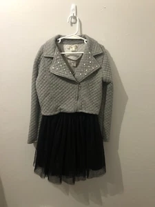 Knitworks Girls Green Embellished Lace Sleeveless Dressy Dress Size 7 Jacket - Picture 1 of 6