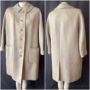 Vintage RARE Heather West by Westwood Ladies L Pastel Button Down Peacoat Plaid - Picture 1 of 10