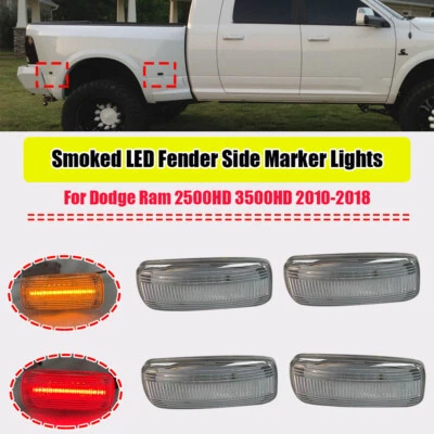 4X Luces LED transparentes para guardabarros laterales para Dodge Ram 2500HD 3500HD 2010-2018 Foto 1 de 4