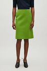 COS Bright Green Skirt Size S BNWOT A-Line Midi Over Knee Length Pull On Pockets