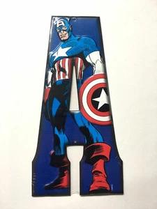 Decoración inicial de pared inicial ""a"" carta de estaño del capitán américa ""A"" retro superhéroe de Marvel Comics - Imagen 1 de 2