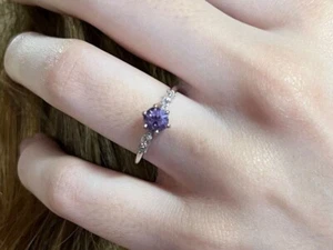 1Ct Round Lab Created Sapphire Diamond Women Wedding Ring 14K White Gold Plated - Picture 1 of 7