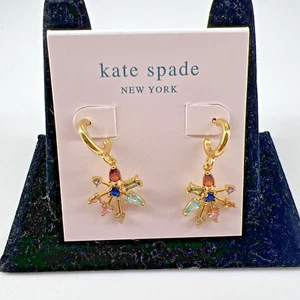Kate Spade New York Colorful Shining Fireworks Series Hoop Earrings Flower Boho - Picture 1 of 3