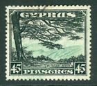 SG 143 Cyprus 1934. 45pi green & black. Very fine used CAT £95