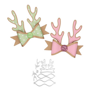 Cute Rudolf Bow Metal Cutting Dies Stencil for DIY Scrapbooking Decorative Cards