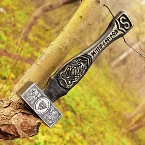 Viking hammer walnut hand forged carbon steel Norse mythology Odin, Stylish Gift - Picture 1 of 8