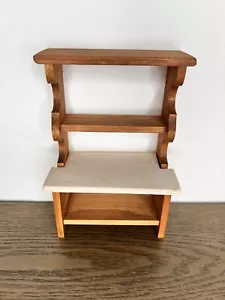 Vintage Dollhouse Work Table with Top Shelf - Picture 1 of 9