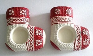 2 Yankee Candle Nordic Stocking Votive Holder Holidays Christmas Winter EUC  B  - Picture 1 of 3