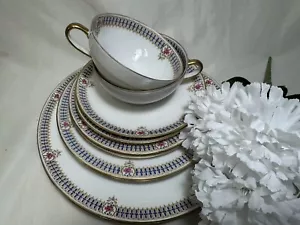 (10 Pc) c1916 Ch Ahrenfeldt AHR27 (2) 5-Piece PLACE SETTINGS w/Rose Cartouche - Picture 1 of 15