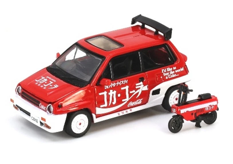 Honda City Turbo II Coca Cola With Motocampo Livery 1:64 Model SPARK MODEL - Immagine 1 di 1