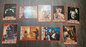 1978 Wonder Bread BATTLESTAR GALACTICA 9 Card Lot Vintage , Low Grade , Creases