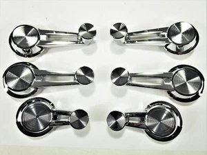 1961-1964 CHEVROLET IMPALA BEL AIR INTERIOR DOOR WINDOW AND VENT HANDLE 6PC SET - Bild 1 von 4