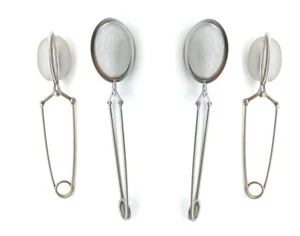 4Pcs x Stainless Steel Oval Loose Tea Leaf Mesh Infuser Spice Strainer Diffuser - Picture 1 of 10
