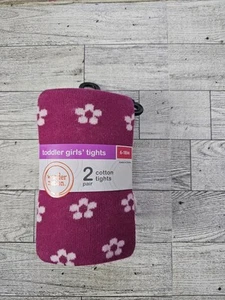 Wonder Nation 2 Paar Kleinkind Mädchen Strick Strumpfhosen Größe 6-18M rosa mit Blumen/rosa  - Bild 1 von 5