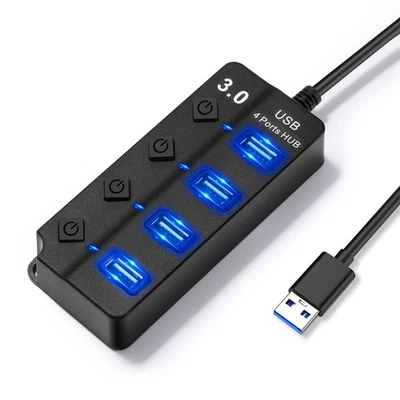 Hoppac USB Hub 4 in1 Multipresa Con interruttore separato e LED Ciabatta 1 Porte - Immagine 1 di 4