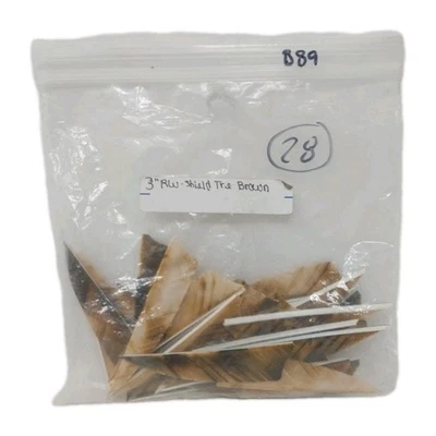 28 plumas de flecha de tiro con arco de 3" escudo ala derecha: árbol camuflado marrón Foto 1 de 2