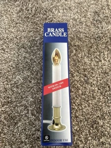 Electric Window Candle Lamp with Brass Plated Base, On/Off Switch, - Picture 1 of 3