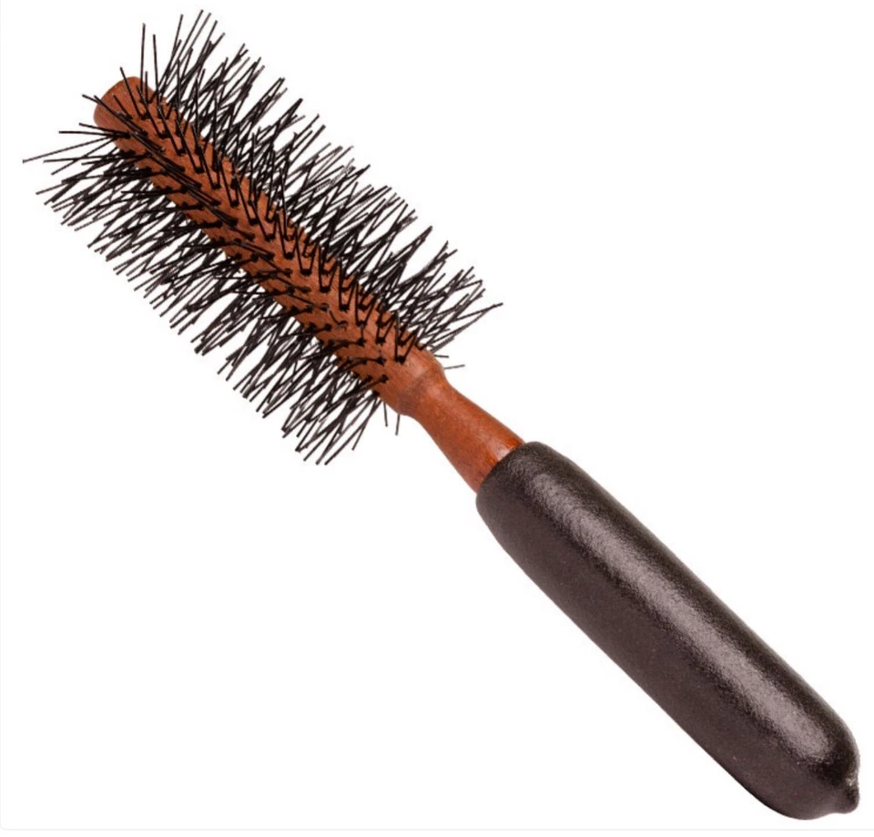 Escova de cabelo profissional redonda ponta sem corte de náilon, cerdas flexíveis longas, rara - Imagem 1 de 1