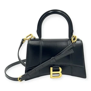 Balenciaga Hourglass Xs Handbag Box Leather Black - Picture 1 of 15