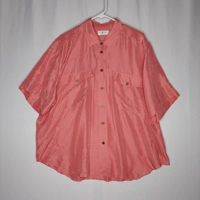 Camisa Elisabeth Claiborne De Colección Seda Botón Mujer 18 Satén Silenciosa Lujo Clásica    Foto 1 de 4