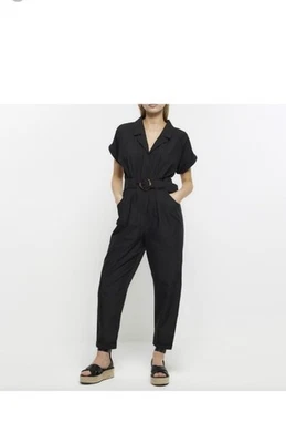 Macacão Monteau Los Angeles feminino aparência tartaruga cinto preto manga curta tamanho G - Imagem 1 de 4