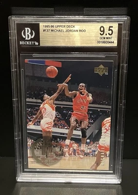 1995-96 Upper Deck #137 Michael Jordan ROO Chicago Bulls BGS 9.5 Gem Mint POP 26 - Image 1 of 2