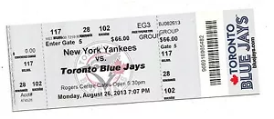 2013 BLUE JAYS VS NY YANKEES TICKET STUB ALEX RODRIGUEZ HR #650 HOME RUN 8/26/13 - Picture 1 of 1