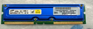 Samsung KMMR18R88AC1-RK7 RAM 128MB / 8ECC RDRAM 184 Pin RIMM - Picture 1 of 2