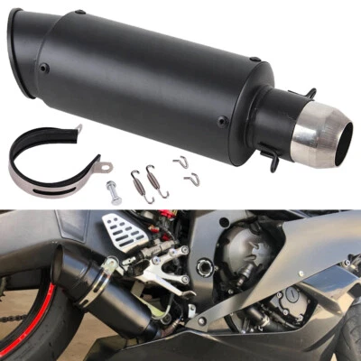 51mm Exhaust Tips Universal Motorcycle ATV Quad Muffler Tail Pipe Black Slip on - Image 1 of 4