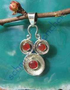 KX Rimorchio Viso Occhi Corniola Pietra Zodiacale Toro Argento Sterling 925 - Foto 1 di 4
