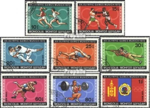 Mongolia 702-709 (complete issue) used 1972 olympic. Summer, Mu - Picture 1 of 1