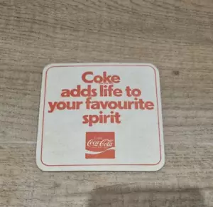 Vintage Cardboard Coaster - Coca Cola - coke adds life to your favourite spirit - Bild 1 von 2