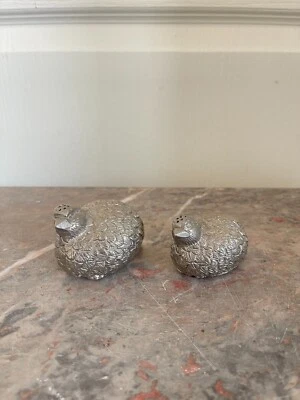 Ancien Figurine Saleron Salière Poivrière Métal Oiseau - Photo 1/4